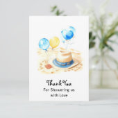 Waterverf Cowboy Spirit Baby shower Bedankkaart (Staand voorkant)