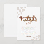 Waterverf Cowboy Western Baby shower Bedankkaart (Voorkant / Achterkant)