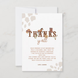 Waterverf Cowboy Western Baby shower Bedankkaart