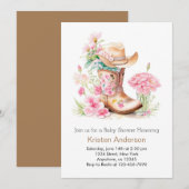 Waterverf Cowgirl Pet en Boot Dreamy Baby shower Kaart (Voorkant / Achterkant)