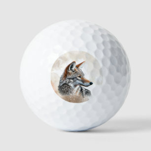 Waterverf Coyote Country Cottagecore Rustic Print Golfballen