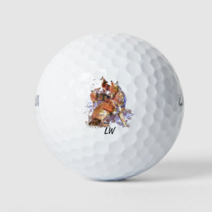 Waterverf Coyote-dieren Kunst monogram kunst Golfballen