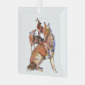 Waterverf Coyote - Natuur van wilde dieren Glas Ornament (Voorkant links)