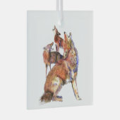 Waterverf Coyote - Natuur van wilde dieren Glas Ornament (Voorkant Rechts)