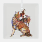 Waterverf Coyote - Natuur van wilde dieren Glas Ornament (Achterkant)