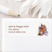 Waterverf Coyotes Howling Wildlife Animal Art Etiket (Insitu)