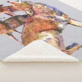 Waterverf Coyotes Natuur van dieren in het wild Sherpa Deken (3/4)