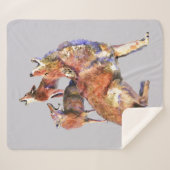 Waterverf Coyotes Natuur van dieren in het wild Sherpa Deken (Voorkant (horizontaal))