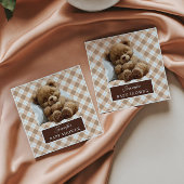 Waterverf Cozy Brown Teddy Bear Baby shower Servet