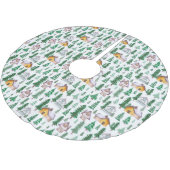 Waterverf Cozy Cabins in Pine Forest Pattern Kerstboom Rok (Gekanteld)