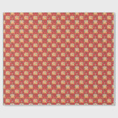 Waterverf Cozy kerstvireplace Red Pattern Cadeaupapier (Vlak)