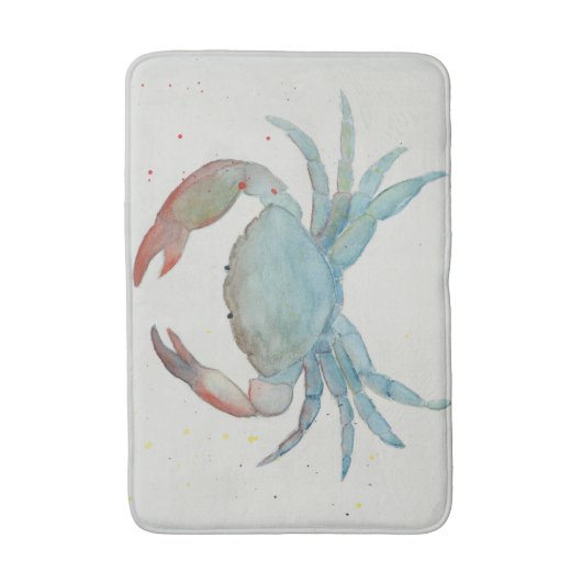 Waterverf Crab Bath Mat (Voorkant Verticaal)