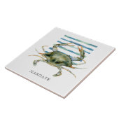 Waterverf CRAB Beach Coastal MARGATE Ceramic Tegel Tegeltje (Zijkant)