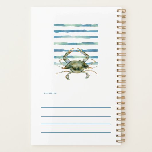 Waterverf CRAB Beach Coastal OCEAN CITY Planner (Achterkant)