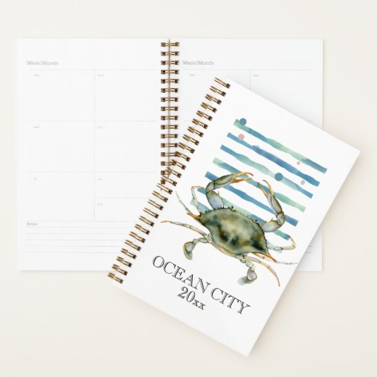 Waterverf CRAB Beach Coastal OCEAN CITY Planner (Display)