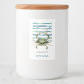 Waterverf Crab Beach House Ocean City Etiket (Voorkant)