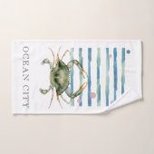 WATERVERF CRAB, BEACH TOWN, OCEAAN CITY BAD HANDDOEK (Handdoek)