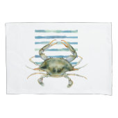 WATERVERF CRAB COASTAL BEACH, PILLOW HOESJE KUSSENSLOOP (Voorkant)