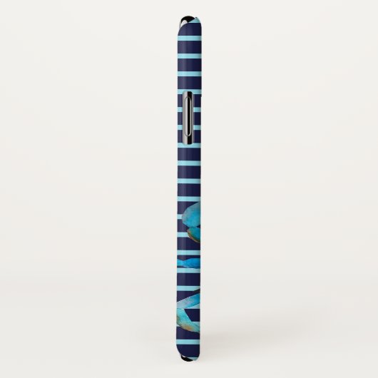 Waterverf Crab Nautical Stripe Summer Case-Mate iPhone Case (Achterkant / rechts)