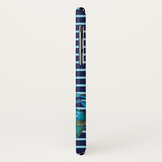 Waterverf Crab Nautical Stripe Summer Case-Mate iPhone Case (Achterkant/links)