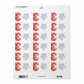Waterverf Crab Return-adres Etiket (Full Sheet)