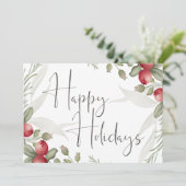 Waterverf Cranberry Zakelijke Kerstmis Kaart (Staand voorkant)