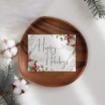 Waterverf Cranberry Zakelijke Kerstmis Kaart<br><div class="desc">Cranberry Holiday Kaart. Voeg je eigen bericht toe aan de achterkant.</div>