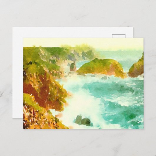 Waterverf Crashwaves Briefkaart (Voorkant / Achterkant)