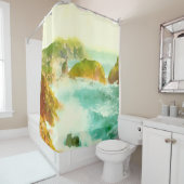 Waterverf Crashwaves Douchegordijn (In situ)