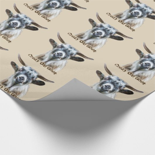 Waterverf "Crazy Old Goat Quote" en Boerderij Anim Cadeaupapier (Hoek)