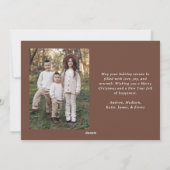 Waterverf Cream Gingham Kerstfoto Feestdagenkaart (Achterkant)