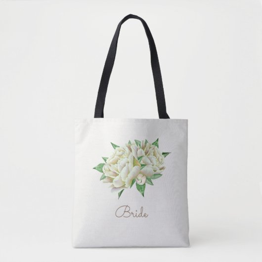  Waterverf Cream Peonies Tote Bag (Voorkant)