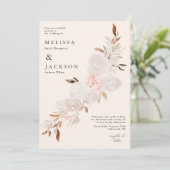 Waterverf Cream Rozen Beige Weddenschap Kaart (Staand voorkant)
