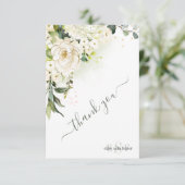 Waterverf Cream Rozen Hydrangea Hartelijk dank Bedankkaart (Staand voorkant)
