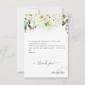 Waterverf Cream Rozen Hydrangea Hartelijk dank Bedankkaart (Achterkant)