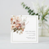 Waterverf Cream Sage Groen Bloemen Bruiloft Save The Date (Staand voorkant)