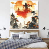 Waterverf Creëer Uw eigen aangepaste ontwerp Canvas Afdruk (Insitu (Slaapkamer))
