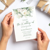 Waterverf Crème Peony & Roos bruiloft Uitnodigen Kaart