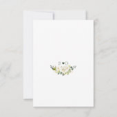 Waterverf Crème Witte Bloemgewei bruiloft RSVP Kaartje (Achterkant)