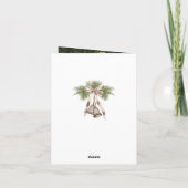 waterverf crèmekleurige kerstgroen krans fotokaart feestdagen kaart (Achterkant)