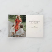 waterverf crèmekleurige kerstgroen krans fotokaart feestdagen kaart (Binnen)