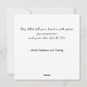 Waterverf Crescent Eid Mubarak Black Holiday Kaart (Achterkant)