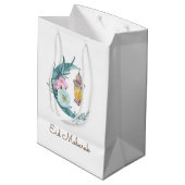 Waterverf Crescent Eid Mubarak Gift Bag Medium Cadeauzakje (Achterkant Gekanteld)