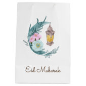 Waterverf Crescent Eid Mubarak Gift Bag Medium Cadeauzakje (Achterkant)