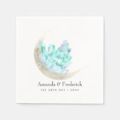 Waterverf Crescent Moon en Crystal Wedding Servet (Voorkant)