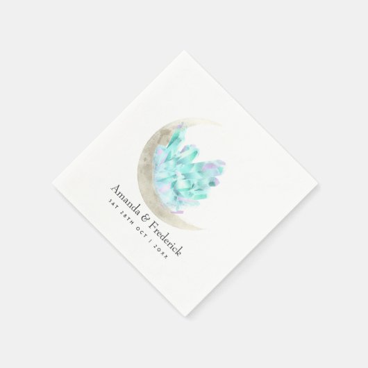 Waterverf Crescent Moon en Crystal Wedding Servet (Hoek)