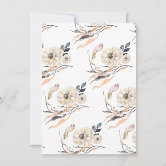 Waterverf Crest bloemengewei Trouwuitnodigingen Kaart (Achterkant)