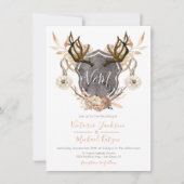 Waterverf Crest bloemengewei Trouwuitnodigingen Kaart (Voorkant)