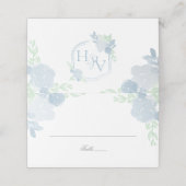 Waterverf Crest Blue Bruiloft Escort Kaarten Plaatskaartje (Buitenkant ongevouwen)