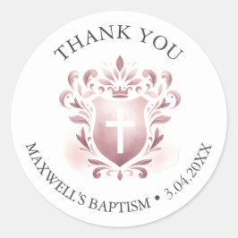 Waterverf Crest Doop Dank u Stickers Roze